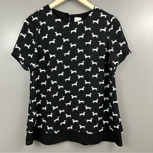 Acapella Dachshund Wiener Dog Blouse Shirt Size XS